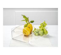 Cassetta portafrutta realizzata in materiale plexiglass, Dimensioni 28.5x21xh 13 cm, colore trasparente trasparente