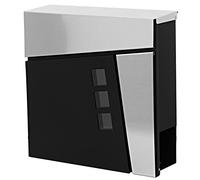Cassetta portalettere a parete HWC-B29 acciaio zincato 11x37x37cm nero grigio