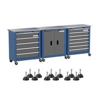 Cassetta portautensili con serratura a combinazione 5/7 cassetti/2 ante con piedini imbottiti