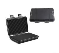 Cassetta portautensili impermeabile resistente e ermetica, organizer per attrezzi, fotocamere e obiettivi, custodia in ABS con schiuma antiurto, 200 x 135 x (nero)