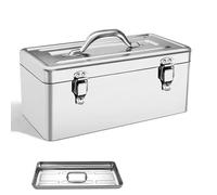 Cassetta portautensili in acciaio inox - Portautensili portatile a sbalzo con maniglia per il trasporto e design bloccabile per attrezzi