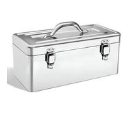 Cassetta portautensili in acciaio inox - Portautensili portatile a sbalzo con maniglia per il trasporto e design bloccabile per attrezzi