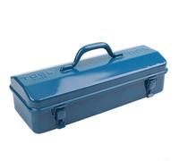Cassetta portautensili in acciaio resistente, design portatile con comoda maniglia per organizzare gli strumenti in officina, garage o casa blu (42 x 16 x 12 cm)