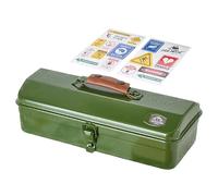 Cassetta portautensili in ferro, robusta e portatile, organizer multiuso da campeggio, valigia compatta per attrezzi da esterno, funzionale e resistente contenitore per attrezzatura da viaggio