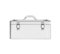 Cassetta portautensili portatile in acciaio inox con chiusura in metallo, colore argento, valigetta porta attrezzi