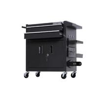 Cassetta portautensili portatile per riparazioni auto, carrelli portautensili mobili, armadietti per attrezzi in metallo, postazioni di lavoro per tatuaggi, cassettiera portaoggetti da officina (nero