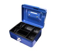 Cassetta portavalori 10 cm serratura a cilindro con 2 chiavi, blu