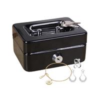 Cassetta portavalori con lucchetto, piccola cassetta porta monete portatile con chiavi, mini cassaforte per denaro, cassette porta denaro bloccabili e scatole per gli assegni per la sicurezza dei