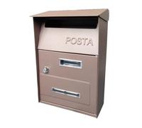 Cassetta Posta Casella dei messaggi Cassetta postale in metallo for casa Villa per la Casa(Sand grain brown)