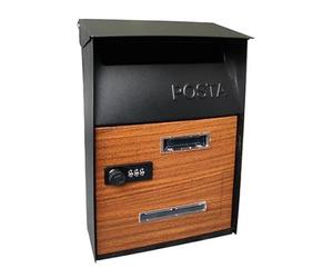 Cassetta Posta Casella dei messaggi Cassetta postale in metallo for casa Villa per la Casa(TX0084. M wood grain)