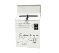 Cassetta Posta Cassetta dei suggerimenti in ferro in stile rustico postale da parete con serratura Sicura Vibrante for il posto di lavoro per la Casa(White)