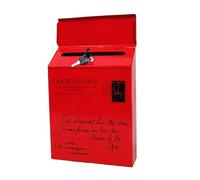 Cassetta Posta Cassetta dei suggerimenti in ferro in stile rustico postale da parete con serratura Sicura Vibrante for il posto di lavoro per la Casa(Red B)