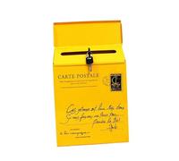 Cassetta Posta Cassetta dei suggerimenti in ferro in stile rustico postale da parete con serratura Sicura Vibrante for il posto di lavoro per la Casa(Yellow B)