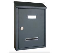 CASSETTA POSTA LAMIERA ZINCATA NERA 21,5X6,5X30,5 CM