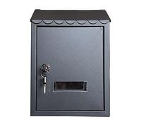 Cassetta postale a muro, Cassetta postale in stile europeo Courtyard Villa, cassetta postale da parete for esterni(Black 2)