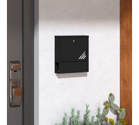 Cassetta Postale a Muro in Metallo con Finestrella e Serratura, 30x8,5x32,5 cm, Grigio Carbone