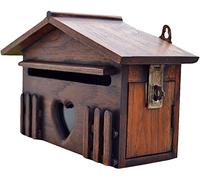 Cassetta postale a parete, cassette postali in legno, cassetta postale con serrature, cassette postali retrò, cassette postali creative con finestre di visualizzazione - 12,6x4,7x7,1 pollici