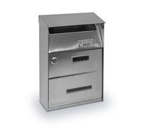 CASSETTA POSTALE BRIXO RUGBY IN ACCIAIO INOX CON TETTO 18/10 L22xP11xH32,5 cm 8P