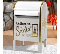 Cassetta Postale Buca Lettere Babbo Natale Bianco Decorazione Natalizia Metallo
