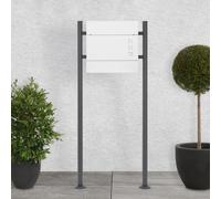 Cassetta postale lettere bianca con portagiornale moderno supporto antracite