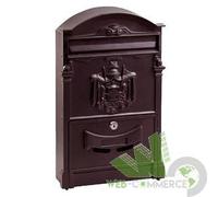 CASSETTA POSTALE BUCA LETTERE POSTA REGIA MARRONE 25,5X9X41 CM ALLUMINIO