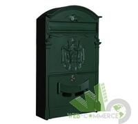 CASSETTA POSTALE BUCA LETTERE POSTA REGIA VERDE 25,5X9X41 CM ALLUMINIO