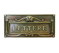 CASSETTA POSTALE BUCA PER LETTERE OTTONE ANTICHIZZATO FORUM 300x140mm UTILIA