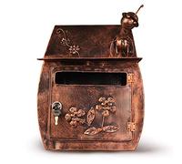 cassetta postale, Cassetta delle lettere classica europea della villa Pastorale retrò a parete con serratura postale esterna impermeabile(Brown)