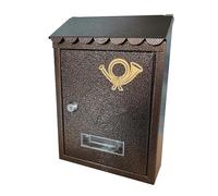 Cassetta Postale Cassetta postale da parete con decorazioni in metallo 21,5x7x30 cm Porta d'ingresso Esterna Lettera decorativa Riviste Posta Serratura Portico Cassetta postale(Bronze)