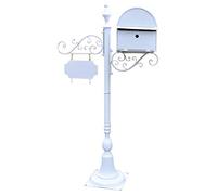 Cassetta Postale Cassetta Postale Esterna con Posta, Cassetta Delle Lettere Media con Chiusura per Impieghi Gravosi, Scorri Il Design Decorativo, Targa Indirizzo e 2 Chiavi Incluse ( Color : White )