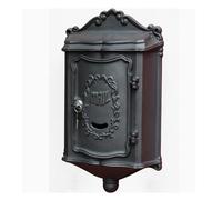 cassetta postale, Cassetta postale resistente alla ruggine in alluminio pressofuso, stile moda retrò, adatta for il giardino del cortile della villa(Black)