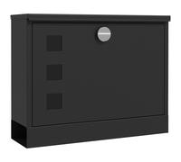 Cassetta Postale con 3 Finestre 36,5x11,5x29 cm in Metallo Nera