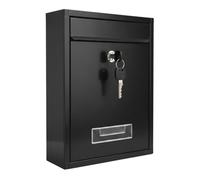 Cassetta postale con serratura a parete | Cassetta postale moderna in acciaio con chiave | Cassetta postale da esterno resistente alle intemperie | Compatibile con A4 | 31 x 22 x 9 cm - Nero