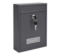 Cassetta postale con serratura a parete | Cassetta postale moderna in acciaio con chiave | Cassetta postale da esterno resistente alle intemperie | Compatibile con A4 | 31 x 22 x 9 cm - Grigio