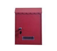 Cassetta postale con serratura in stile vintage, cassette postali in metallo da parete, cassetta postale impermeabile in acciaio zincato con finestra trasparente(Red)