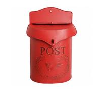 Cassetta Postale con Serratura Sicura, Rosso | Vintage, Rustica, Cassetta Postale da Esterno, per Ingresso, Portico, Giardino