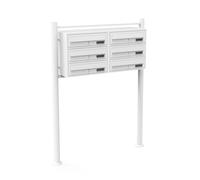 Cassetta postale condominiale 6 posti bianco Casellario postale con supporto