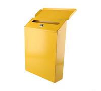 Cassetta postale creativa da parete, design rustico in ferro con meccanismo di bloccaggio affidabile, ideale per uso domestico e ufficio, include 2 chiavi (giallo)