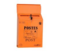 Cassetta Postale Da Esterno Cassetta dei suggerimenti in ferro in stile rustico postale da parete con serratura Sicura Vibrante for il posto di lavoro(Orange A)