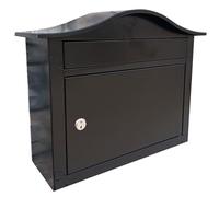 Cassetta Postale da Esterno Moderna in Acciaio Zincato, Cassetta Posta con Forme Creative, Grande capacità, 38 x 10 x 29cm(Black)