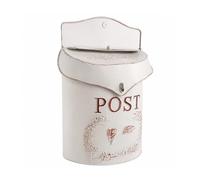 Cassetta Postale da Parete, Bianco | Stile Vintage invecchiato, Cassetta Postale con Serratura, per Portico
