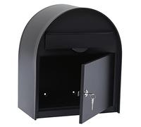 Cassetta postale da parete Cassetta Postale da Muro for Posta e Pacchi Nera 32x18x38 cm Con Serratura E 2 Chiavi