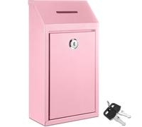 Cassetta Postale da Parete - Cassetta Postale in Metallo con Serratura, Adatta per casa, Ufficio, Esterni | per Cassetta delle donazioni, Cassetta dei Suggerimenti sicura(Rosa)