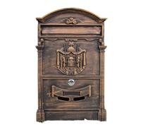 Cassetta postale da parete Cassetta postale vintage in metallo da parete, grande capacità, multicolore(Antique Gold)