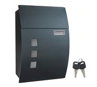 Cassetta postale da parete, con finestre di visualizzazione, slot per nome, 2 chiavi, facile da installare, grigio antracite UN PERFETTO EQUILIBRO: Ecco una splendida miscela tra design e funzionalità