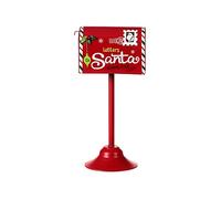 Cassetta Postale di Babbo Natale in Metallo con STAND Rossa Lucida Cassetta delle Letterine Lettere H. 33 x 17 x 12 cm MAIL BOX latta Santa Claus