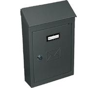 CASSETTA POSTALE ESTERNO A PARETE BUCA LETTERE IN ACCIAIO TETTO CHIAVE 30x20x6cm 2500CT3Y VULCANIA (Antracite)