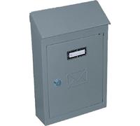 CASSETTA POSTALE ESTERNO A PARETE BUCA LETTERE IN ACCIAIO TETTO CHIAVE 30x20x6cm 2500CT3Y VULCANIA (Grigio)