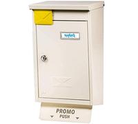 Cassetta Postale Gaia 400x215 con segnalatore presenza posta e porta pubblicità versione STD-FLAG SMALL BIANCO AVORIO RAL 1013