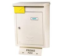 Cassetta Postale Gaia 480x305 con segnalatore presenza posta e porta pubblicità versione STD-FLAG BIG BIANCO AVORIO RAL 1013